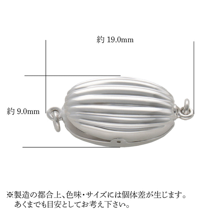 SV　ビーンズクラスプ
波横　白メッキ
