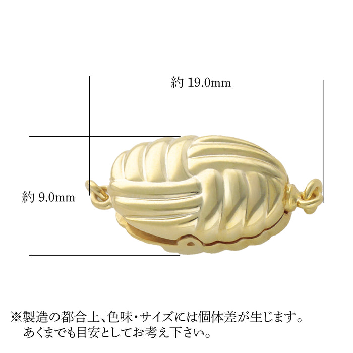 SV　ビーンズクラスプ
波四方　金メッキ