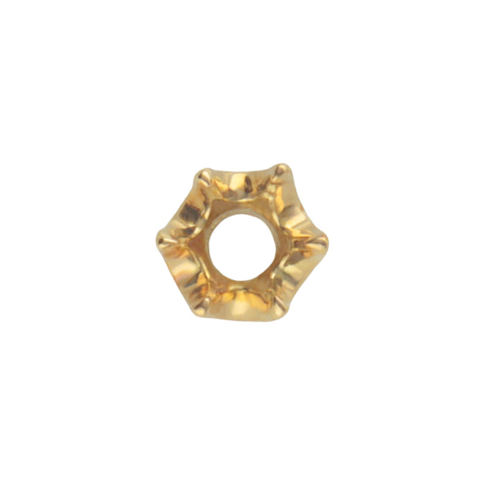 K18YG 6本爪ティファニー枠
底開き 0.05ct