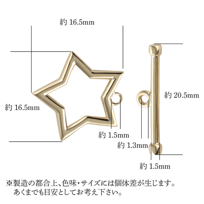 K18YG トグルクラスプ　スター