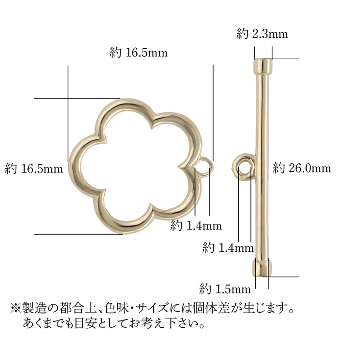 K18YG トグルクラスプ　フラワー