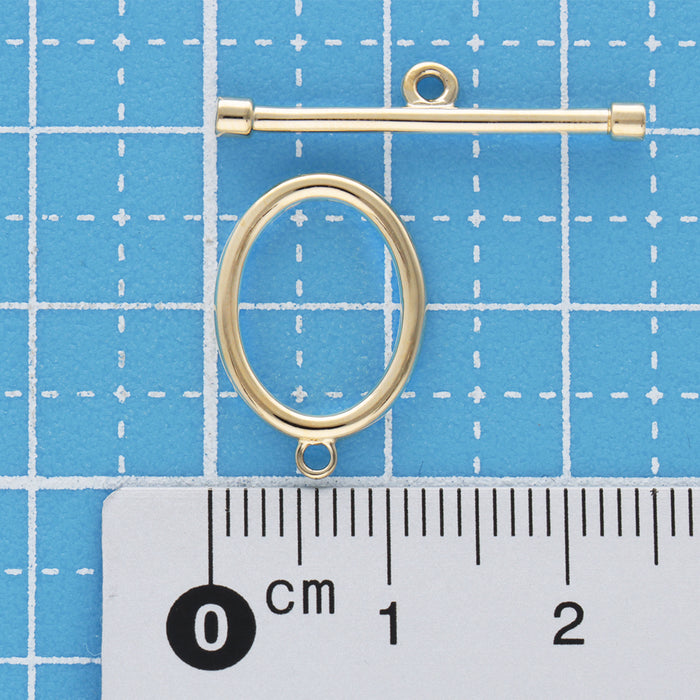 K18YG トグルクラスプ　オーバル