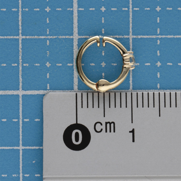 K10YG ギュットイヤリング　誕生石アクアマリン付き　E-3708