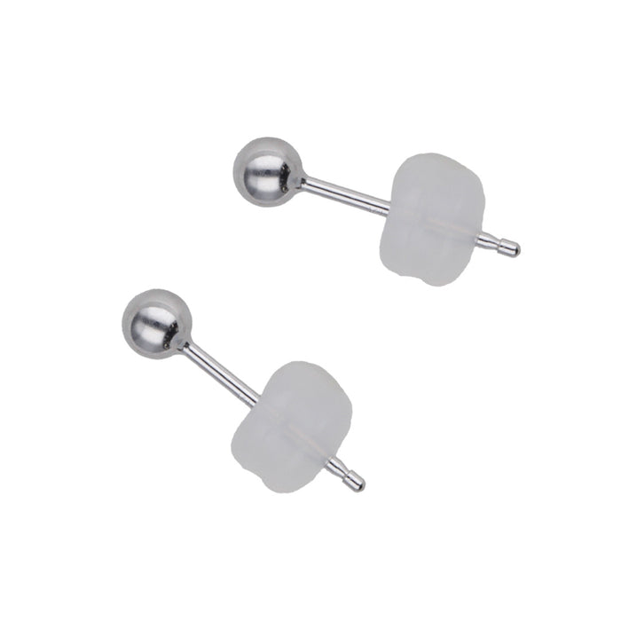 K18WG 丸玉ピアス
スマートポスト2本溝0.7/10　先端丸
