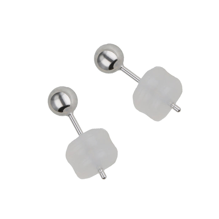 K18WG 丸玉ピアス
スマートポスト2本溝0.7/10　先端丸
