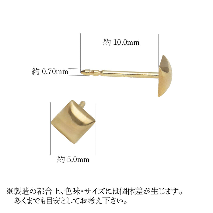 K18YG ひし形ピアス
スマートポスト2本溝0.7/10