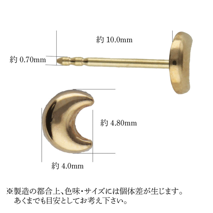 K18YG 月ピアス
スマートポスト2本溝0.7/10