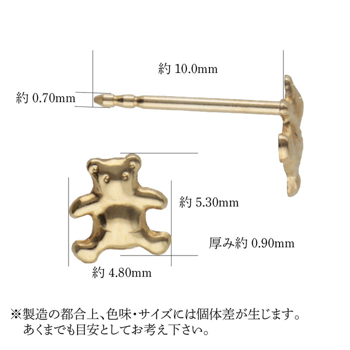 K18YG くまピアス
スマートポスト2本溝0.7/10