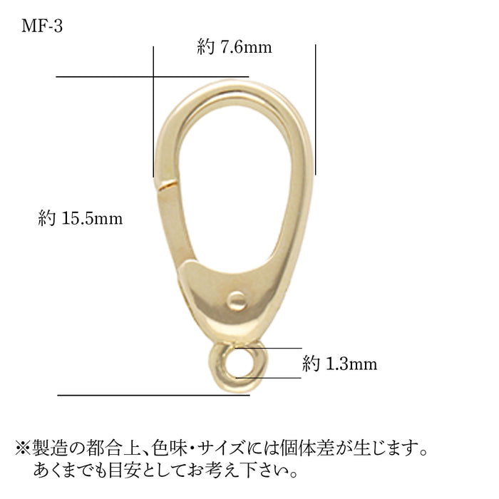 K18YG MF-3 カラビナフック