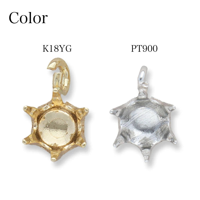 プレス石枠（縦向き丸カン付き）｜K18・PT900 0.1ct / 0.2ct / 0.3ct対応