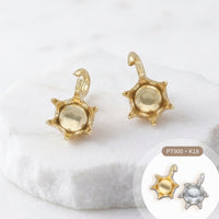 プレス石枠（縦向き丸カン付き）｜K18・PT900 0.1ct / 0.2ct / 0.3ct対応
