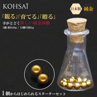 純金ボール 貯蓄ボトル スターターセット 瓶付き (0.08g×13個 約1g)