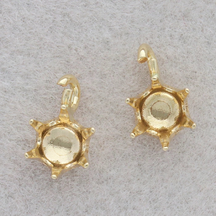 プレス石枠（縦向き丸カン付き）｜K18・PT900 0.1ct / 0.2ct / 0.3ct対応