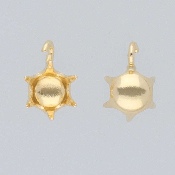 プレス石枠（縦向き丸カン付き）｜K18・PT900 0.1ct / 0.2ct / 0.3ct対応