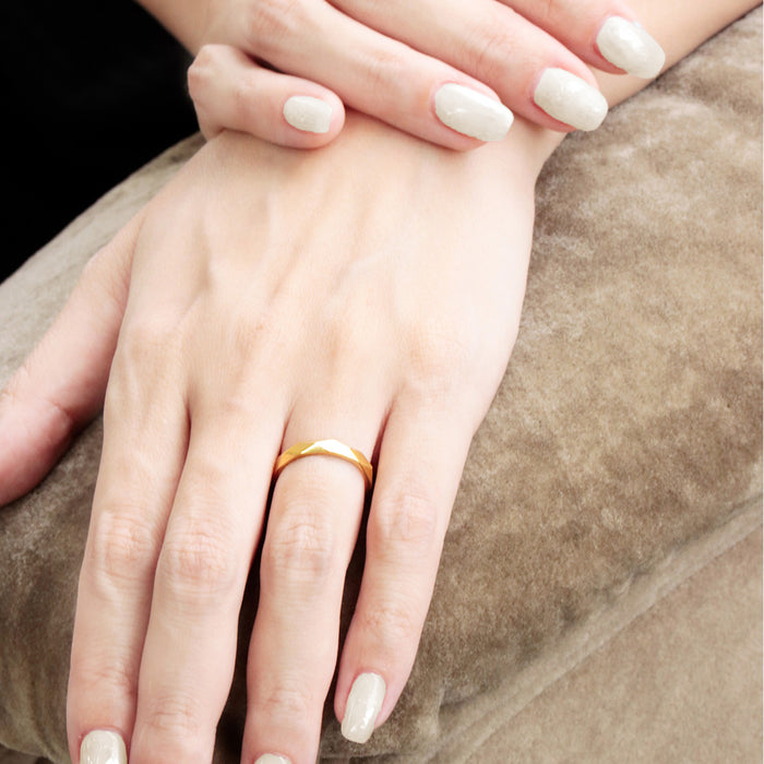 【受注販売/納期約3週間】K24 純金リング (多面カット)