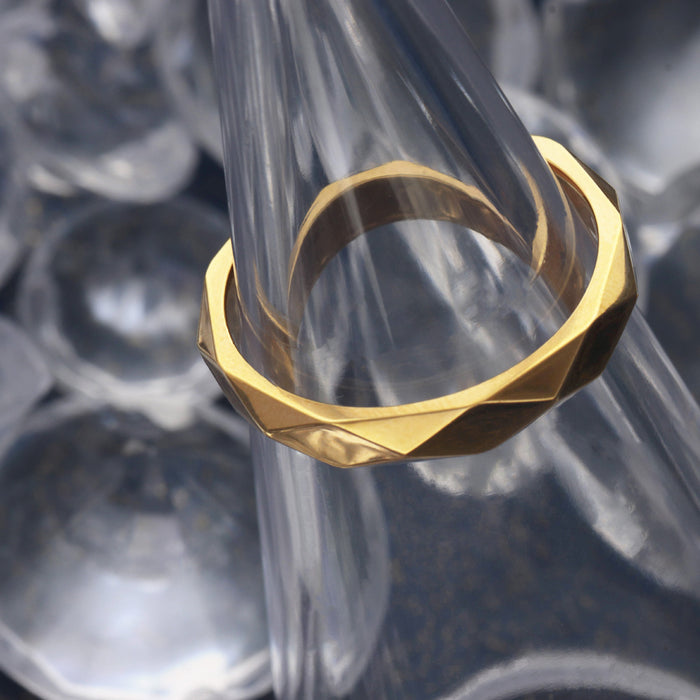 【受注販売/納期約3週間】K24 純金リング (多面カット)