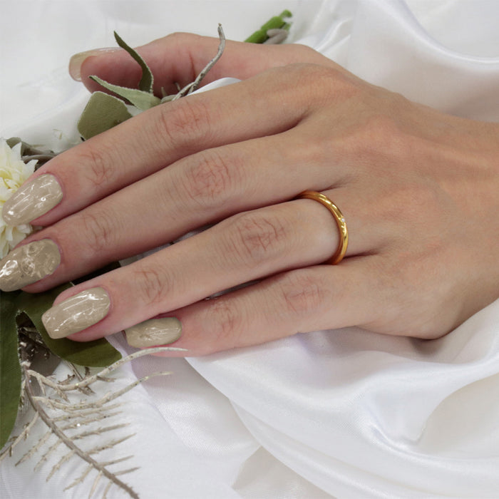 【受注販売/納期約3週間】K24 純金リング (ハーフエタニティ)