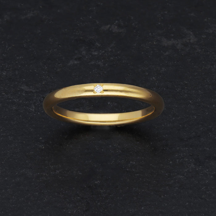 【受注販売/納期約3週間】K24 純金リング (ハーフエタニティ)