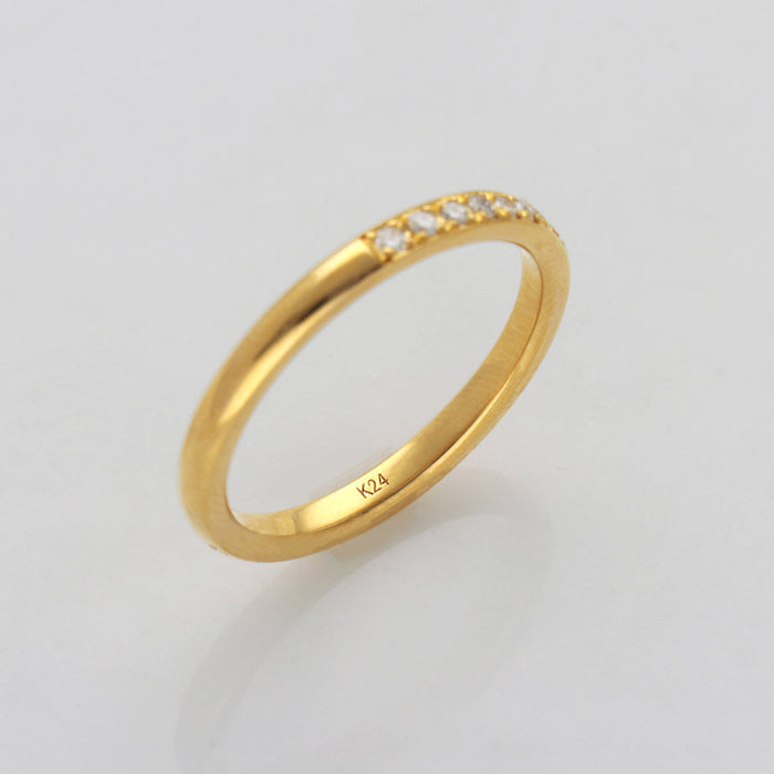 【受注販売/納期約3週間】K24 純金リング (ハーフエタニティ)