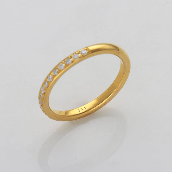 【受注販売/納期約3週間】K24 純金リング (ハーフエタニティ)