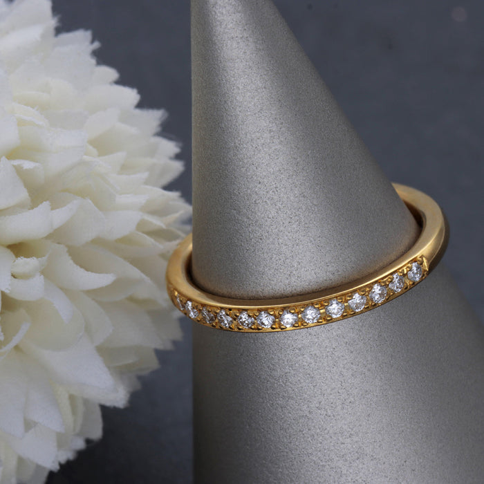 【受注販売/納期約3週間】K24 純金リング (ハーフエタニティ)