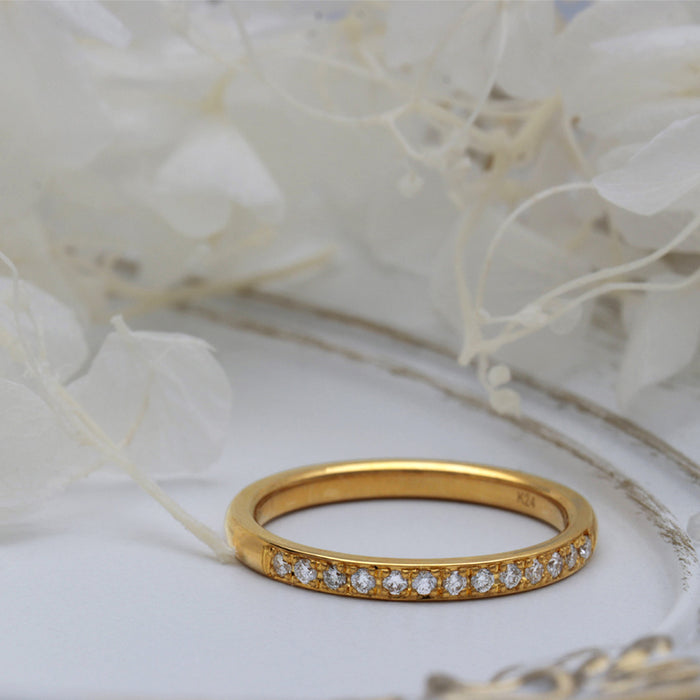 【受注販売/納期約3週間】K24 純金リング (ハーフエタニティ)