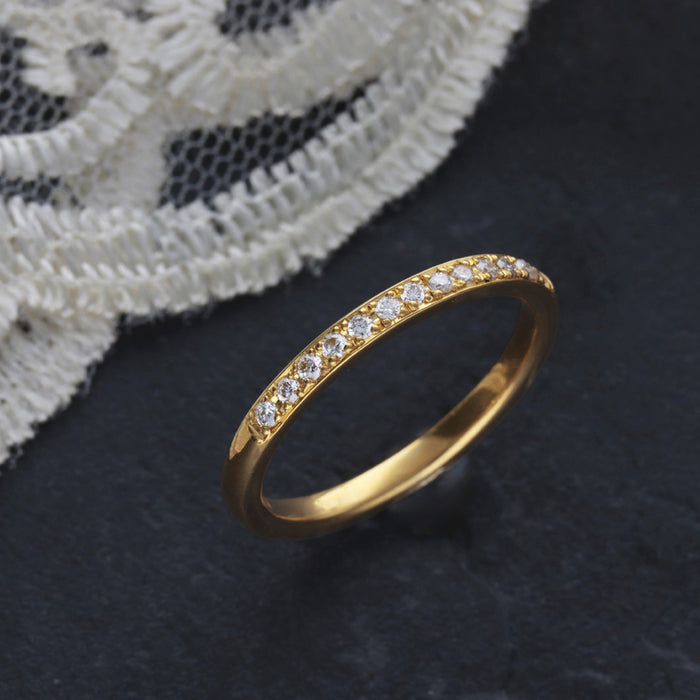 【受注販売/納期約3週間】K24 純金リング (ハーフエタニティ)