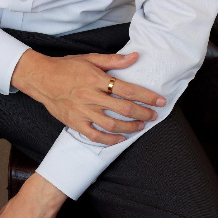 【受注販売/納期約3週間】K24 純金リング (平打ち ミガキ)