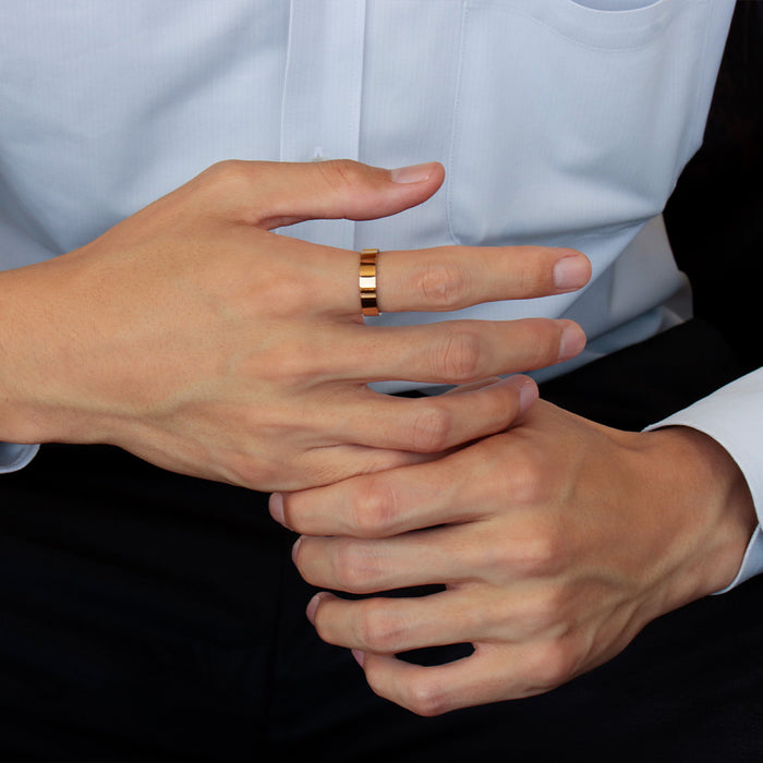 【受注販売/納期約3週間】K24 純金リング (平打ち ミガキ)