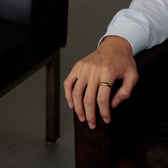 【受注販売/納期約3週間】K24 純金リング (甲丸 ミガキ 5mm)