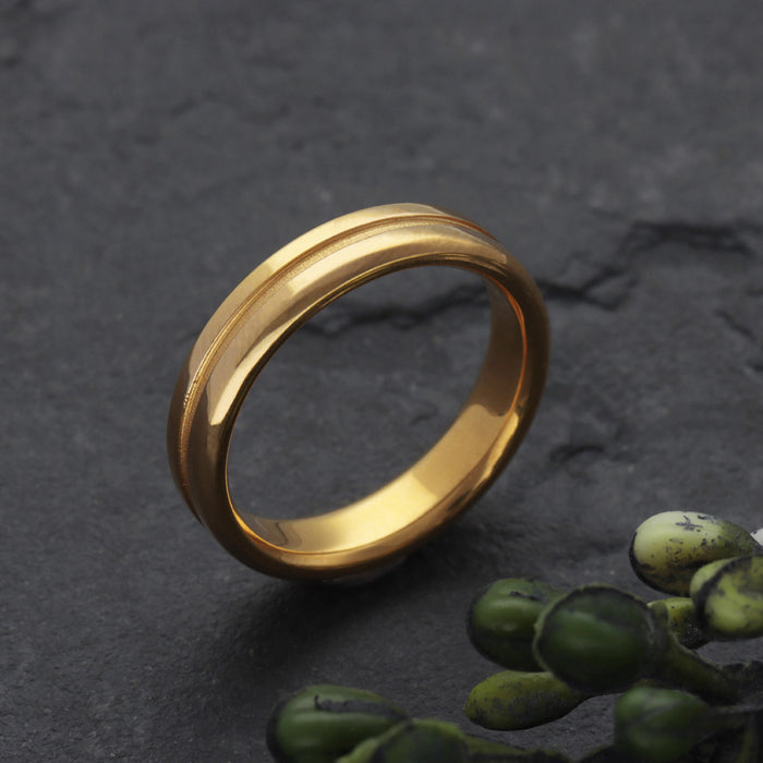 【受注販売/納期約3週間】K24 純金リング (センターライン)