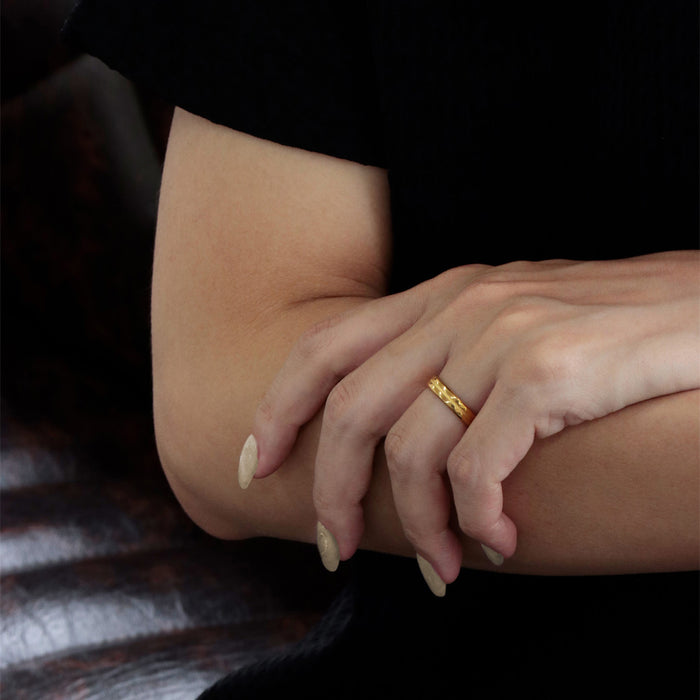 【受注販売/納期約3週間】K24 純金リング (センターライン)
